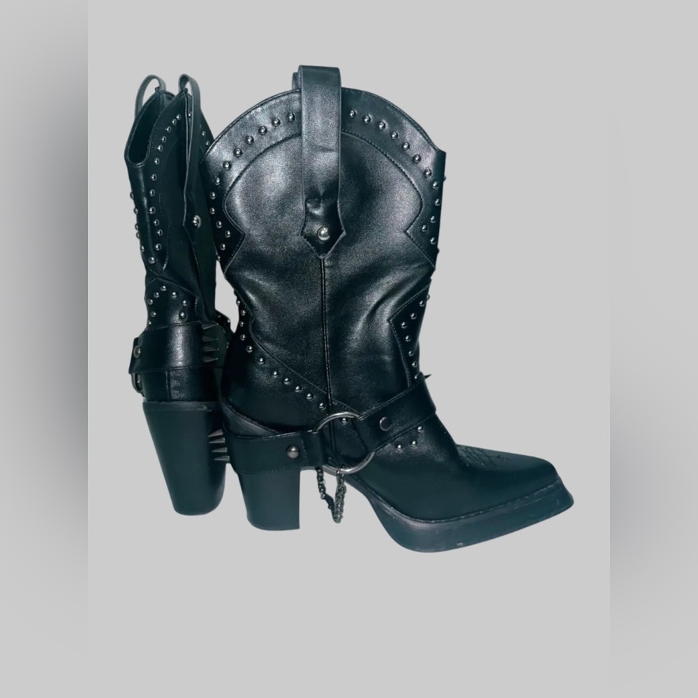 Dolls Kill - Nocturnal Memories Cowboy Boots - Studded, Size8
